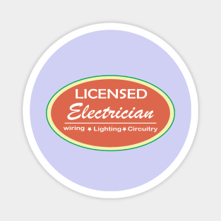 Licensed Electrician promo Sticker for Lighting  wiring and circuit work of Electrician and technicians Magnet